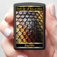 Elegant textured snakeskin in rainbow hues zippo lighter