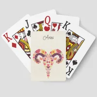 Aries Ram Zodiac Floral  Jumbo Poker Cards