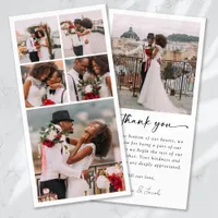 Simple Modern Multi Photo Collage Wedding Thank You Card