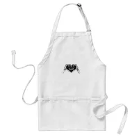 To Death  - Skeleton Hand Heart Adult Apron