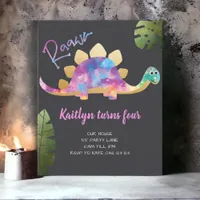 Budget Roar Cute Abstract Pink Dinosaur Invitation