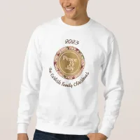 Peace & Joy Pink Gold Family Name Christmas Sweatshirt