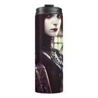 Gothic Girl Steampunk Different Colored Eyes Thermal Tumbler