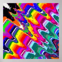 Rainbow Blip Abstract Digital Art   Poster
