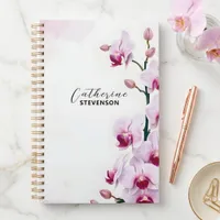 Classy Soft Blush Pink Orchid Botanical Watercolor Planner