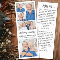 Modern Funeral Custom 5 Photo Sympathy Memorial Bookmarks