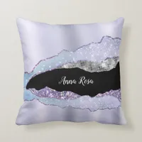 *~* Pastel Lavender  Gittler Silver Agate Cosmic Throw Pillow