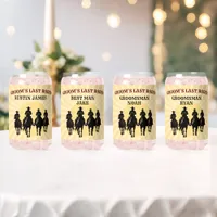 Last Rodeo Cowboys Sunset Bachelor Beer Set Can Glass