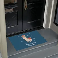 Funny Festive Llama Pun Christmas Doormat