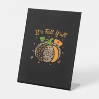 It’s Fall Y’all Pumpkin Leopard Nurse Halloween  Pedestal Sign