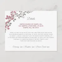 Wedding Details Baby's Breath Dusty Rose Insert