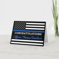 Police Congratulations Personalize Thin Blue Line  Card