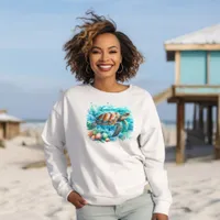 Gender Neutral Tropical Sea Turtle Ocean Beach Sweatshirt