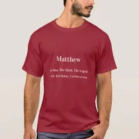 Birthday man myth legend name fun red T-Shirt