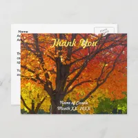 Autumn Leaves Wedding Thank You Postcard