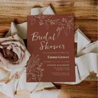 Floral Terracotta Bridal Shower Invitation