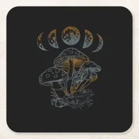 Goblincore Aesthetic Academia Cottagecore Mushroom Square Paper Coaster
