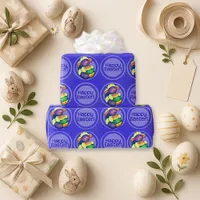 Playful Purple Cartoon Lamb Easter  Wrapping Paper