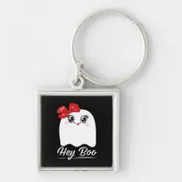 Cute Hey Boo Halloween Design Keychain