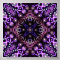 Purple Light Fractal Tapestry Poster