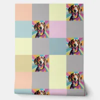 Dachshund Pastel Squares Sausage Dog Pop Art Wallpaper