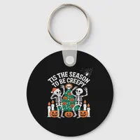 Creepy Funny Skeleton Halloween Spooky Keychain