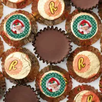 Santa Baby Custom Your Photo Snowflakes with Green Reese's Peanut Butter Cups