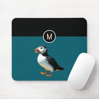 Atlantic Puffin Coastal Wildlife Bird Monogrammed Mouse Pad