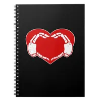 Heart Skeleton Hands Gothic Valentine Red Classic  Notebook