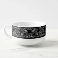 Black and White Abstract Soup Mug