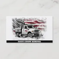 *~* US Flag Snow Removal Truck AP74 Red White Blue Business Card