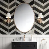 Modern Black and White Chevron Herringbone Wallpaper