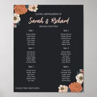 Elegant Floral Wedding Reception Seating Chart 