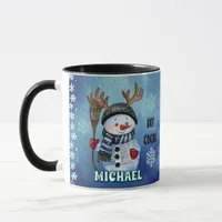 Enchanged Antlered Snowman Hot Cocoa Mug 