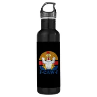F-Caw-F Funny Chicken Flipping Off Vintage Retro R Stainless Steel Water Bottle