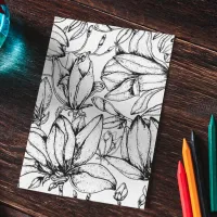 Two Coloring Pages Flowers Line Drawing