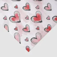 Red and Pink Hearts Valentine's Day Tissue Paper