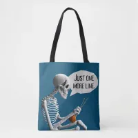 Addicted to knitting yarn holder knitters gift tote bag