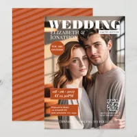 Terracotta & Rust Magazine Wedding Photo Invitation