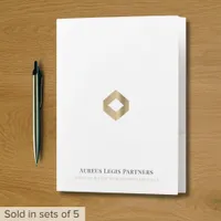 White Presentation Folder with Gold Logo