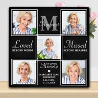 Elegant Memorial 5 Photo Collage Remembrance  Plaque
