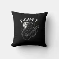 F Caw F Funny Crow Guitar Halloween Vintage Style Throw Pillow