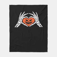 Skeleton Hands A Spooky Halloween Heart Classic Fleece Blanket