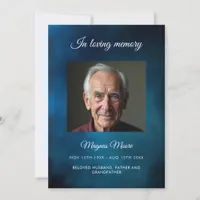 Blue sky photo funeral program card