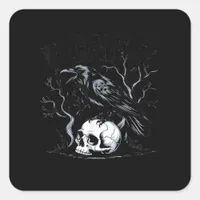 Crow, F-Caw-F Bird Moon Gothic Adult Humor Square Sticker