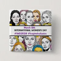 International Women's Day March 8th Button