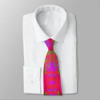 Splatter Art Red Purple Green Gold Abstract Art  Neck Tie