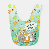 Add your Baby's Name to this Forest Animals Bib