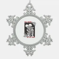 Till Death Do Us Part Wedding Skeleton Couple Vale Snowflake Pewter Christmas Ornament