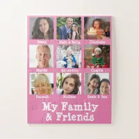 My Family And Friends Name & Photo Pink Dementia Jigsaw Puzzle